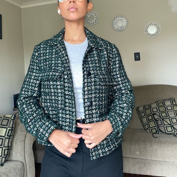 Mango Tweed Style Jacket With Collar - Picture 6 of 10